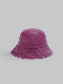 DareSee 1 pieza Sombrero de cubo de unicolor lavado para mujer, gorra de pesca plegable y desgastada para protección solar al aire libre, estilo unisex, adecuado para uso diario, festival de música, vuelta a la escuela - color sólido - Ver 3