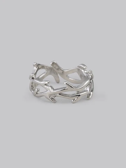 DareSee 1 Stück asymmetrischer Design Punk Dorn Ring, in Größe verstellbar, unisex Fingerring