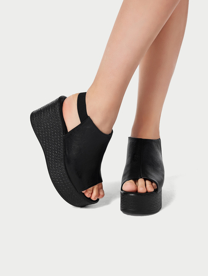 DareSee Women's Summer Platform Sandals, Casual Open Toe Elastic Strap Slide Sandals, Comfortable Beach Slippers