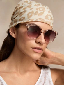 Tropiscape 1副女士圆形时尚眼镜，配有可爱装饰透明镜片，适合户外活动、海滩佩戴，是女士度假休闲的理想之选，也是秋冬季的礼物佳品。 - 彩色 - 查看 5