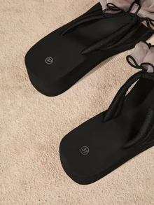 Tropiscape 1双女士蝴蝶结厚底凉鞋，时尚高跟人字拖，夏季波西米亚风休闲度假海滩秋季圣诞节冬季圣诞礼物 - 粉色 - 查看 7