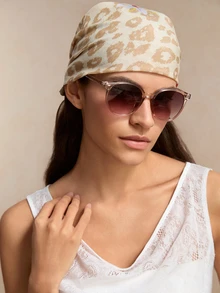 Tropiscape 1副女士圆形时尚眼镜，配有可爱装饰透明镜片，适合户外活动、海滩佩戴，是女士度假休闲的理想之选，也是秋冬季的礼物佳品。 - 彩色 - 查看 2