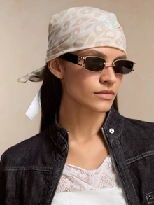 Tropiscape 1副女士金属方形窄框复古韩版个性时尚眼镜，适合日常佩戴、度假、婚礼等场合 - 女士配饰优雅太阳镜沙滩配饰女士沙滩眼镜太阳镜百搭秋冬女装商务休闲礼物沙滩秋季圣诞节冬季圣诞礼物 - 金色 - 查看 2