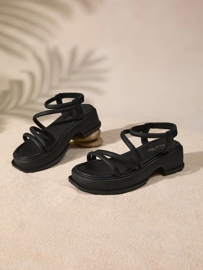 Tropiscape 女士厚底坡跟凉鞋，夏季新品，户外沙滩罗马风拖鞋，波西米亚风休闲度假沙滩秋季圣诞节冬季圣诞礼物