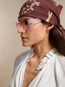 Tropiscape modernos com armação quadrada estilo Y2K, ideais para praia, fotografia e uso diário. Acessórios casuais para praia, para outono e inverno, perfeitos para um look campestre e de verão. - Baby Rosa - Ver 4