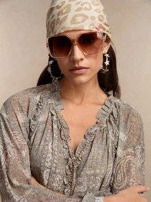 Tropiscape 1pc Women's Oversized Fashion Fashion Glasses, Versatile Accessory Glasses For Daily Wear, Outdoor Travel, Simple Yet Stylish High-End Fashion Glasses Vacay Vibes Vacation Relax Beach Autumn Winter Gifts - Multicolor - View 1