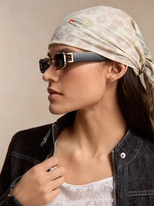 Tropiscape 1副女士金属方形窄框复古韩版个性时尚眼镜，适合日常佩戴、度假、婚礼等场合 - 女士配饰优雅太阳镜沙滩配饰女士沙滩眼镜太阳镜百搭秋冬女装商务休闲礼物沙滩秋季圣诞节冬季圣诞礼物 - 金色 - 查看 4