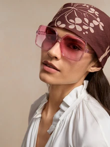 Tropiscape 1副欧美风大框时尚眼镜，可个性化定制，适合Y2K风格拍照、驾车、海滩度假等场合，营造轻松休闲的度假氛围，也是秋季、圣诞节、冬季圣诞节的理想礼物。 - 粉色 - 查看 5