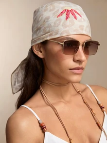 Tropiscape 1pc Fashion Glasses With Unique Twisted Frame And Look Shades Beach Accessories Beach Accessories For Women Glasses Shades Basics Fall Winter Women Outfits Clothes Business Casual Gifts Vacay Vibes Vacation Relax Beach Autumn Winter Gifts - Brown - View 4