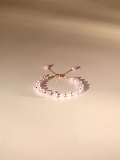 Etoivie 1pc Asymmetrical Faux Pearl Plastic Bracelet, Unique Design, High-End, Versatile, Suitable For Friends, (CCB Lightweight Plastic Material)