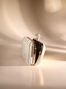 Etoivie Women's Versatile And Fashionable Teardrop Pearl Mini Box Clutch Bag, Exquisite Evening Bag, Retro Luxurious Crystal Formal Handbag Suitable For Wedding, Cocktail, Ball, Christmas Party, Comes With Chain, Elegant Pearl Bag, Perfectly Matching With Bridal Party, Prom Bag For Party, Party Bags,Perfect For Party Wedding Prom Dinner/Banquet Matching With Holiday Party Dress Evening Dress & Sequin Dress Wedding Wedding - Gold - View 4