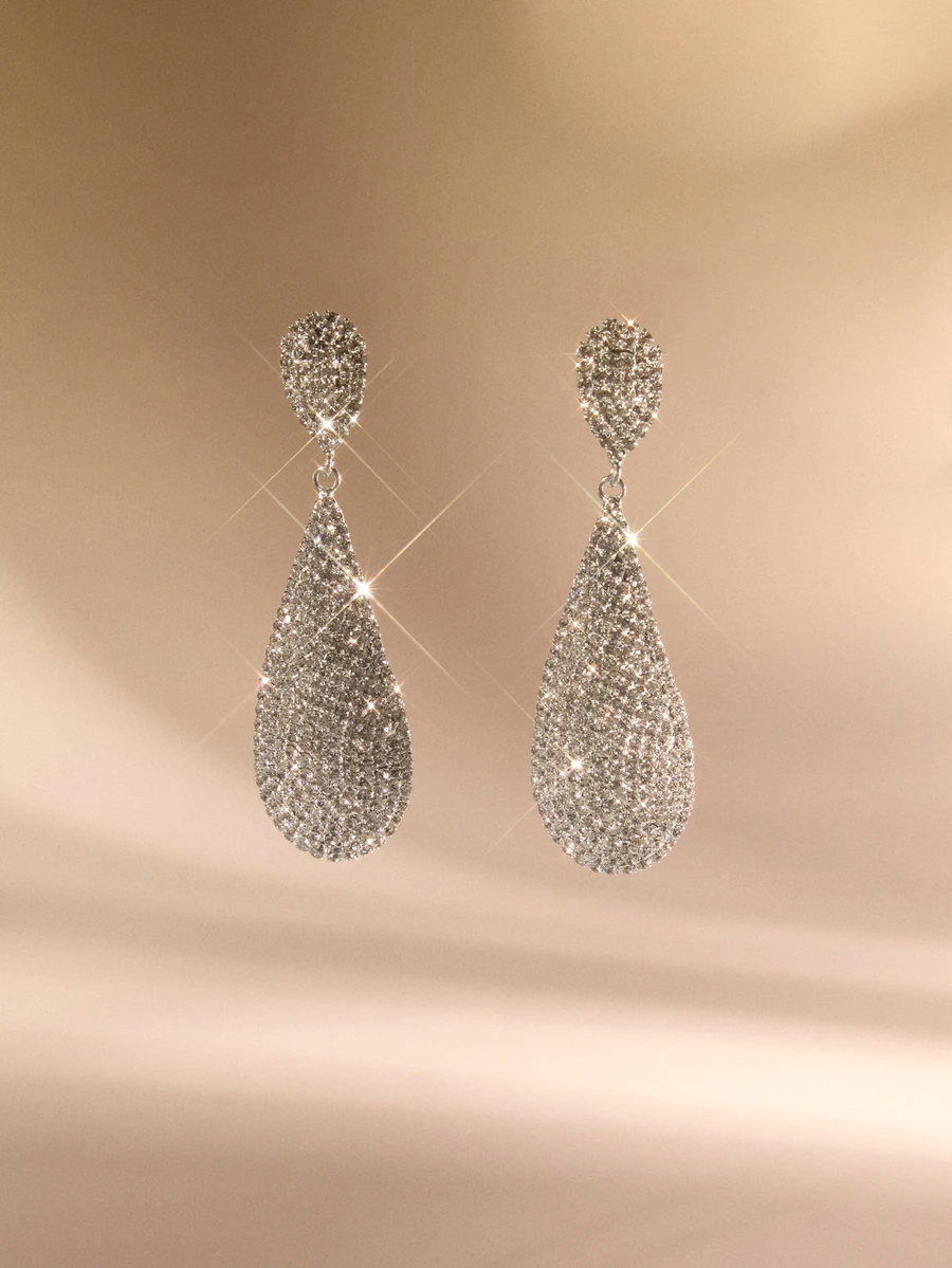 Etoivie Fashion Glamorous Heart CZ Crystal Earrings Stud Wedding Party Graduation Jewelry 1 Pair - Multicolor - View 1