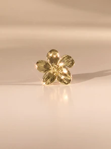 Etoivie Elegant Stainless Steel Flower Adjustable Open Finger Ring, 18K Gold PVD Coating, Waterproof, Wedding Gift For Women Valentines - Yellow Gold - View 1