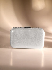 Etoivie 轻便商务休闲水钻装饰水桶包，迷你抽绳设计，透明仿珍珠包，晚宴包，魅力十足，优雅精致，低调奢华，水钻点缀，适合派对女孩、女士、新娘，完美搭配派对、晚宴/宴会、圣诞派对礼服，与新年装束完美搭配，与女士派对礼服、婚礼礼服也十分相衬。 - 銀色 - 查看 4