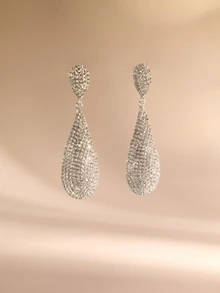 Etoivie Fashion Glamorous Heart CZ Crystal Earrings Stud Wedding Party Graduation Jewelry 1 Pair - Multicolor - View 2