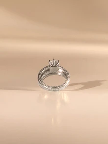 Etoivie Sparkling Cubic Zirconia Stackable Ring Set - Silver - View 3