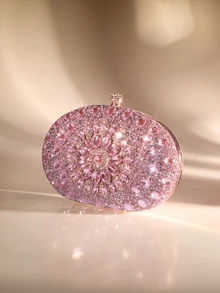 Etoivie 欧美时尚手提宴会包跨境流行爱情包复古链条单肩斜挎包钱包，情人节，情人节婚礼 - 粉色 - 查看 1