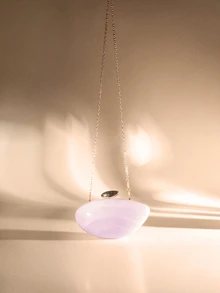 Etoivie 1pc Pink Marble Striped Stylish High-End Ballroom Accessory Evening Clutch Bag, Women's Handbag Shoulder Crossbody Asymmetrical Shape Wedding - Pink - View 5