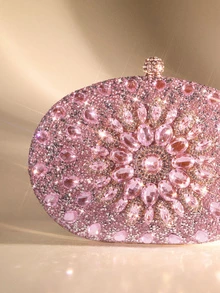 Etoivie 欧美时尚手提宴会包跨境流行爱情包复古链条单肩斜挎包钱包，情人节，情人节婚礼 - 粉色 - 查看 5