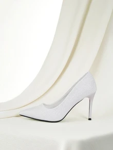 Clariva 秋冬季女士高跟鞋，适合婚礼、日常外出、优雅派对等场合 - 白色 - 查看 2