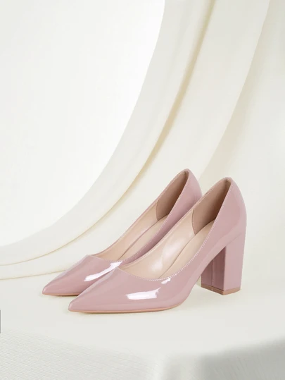 Clariva 秋冬季女士简约裸色高跟鞋，适合户外穿着，优雅