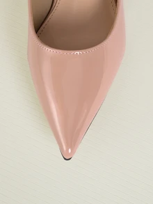 Clariva Fall/Winter Point Toe Kitten Heeled Pumps, Elegant - Apricot - View 4