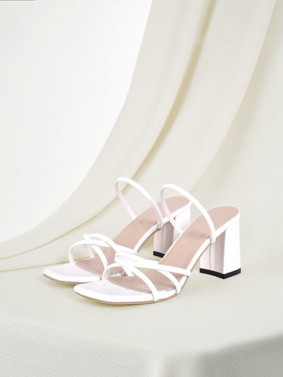 Clariva 法式仙女粗跟女凉鞋，新款夏季优雅系带高跟鞋