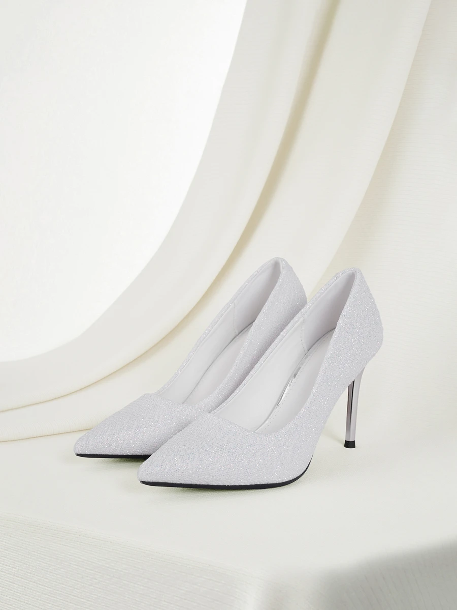 Clariva 秋冬季女士高跟鞋，适合婚礼、日常外出、优雅派对等场合 - 白色 - 查看 1