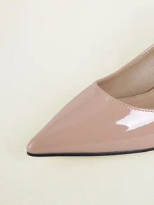 Clariva Fall/Winter Point Toe Kitten Heeled Pumps, Elegant - Apricot - View 3