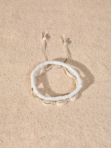 Tropiscape 2 piezas Tobillera con diseño de concha, adecuada para uso diario en otoño, Navidad, invierno, regalos de Navidad - Blanco - Ver 3