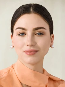 Clariva 1Set Faux Pearl Stud Earrings Flat Large Imitation High Glossy Hypoallergenic Gifts For Women Earring Jewelry - White - View 2