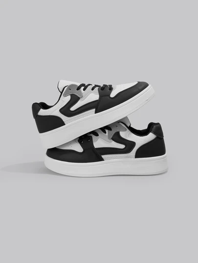 DareSee 2025春季新款女士黑白学生鞋，时尚运动鞋休闲鞋滑板鞋，透气百搭运动鞋，时尚ins风音乐节