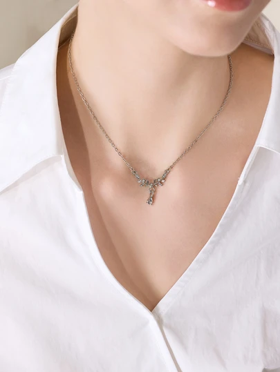 Clariva 1入小麥穗吊墜女士項鏈,豪華設計和高端感覺,是女友和閨蜜的完美生日禮物