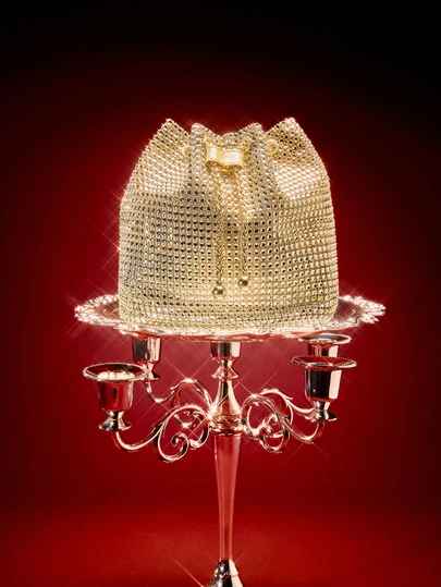 Etoivie 轻巧、商务休闲水钻装饰水桶包迷你抽绳设计、透明包仿珍珠包晚宴包、晚餐包迷人、优雅、精致、安静奢华的水钻适合派对女孩、女人、新娘非常适合派对、晚宴/宴会圣诞派对礼服、迷人的水钻包、与新娘派对完美搭配、派对包、非常适合派对婚礼舞会晚宴/宴会搭配节日派对礼服晚礼服和亮片礼服