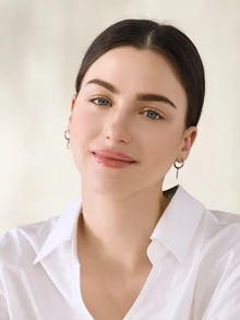 Clariva 1pc Gorgeous Silver Sun & Moon Design Fashion Stainless Steel Pendant Earrings - Silver - View 3