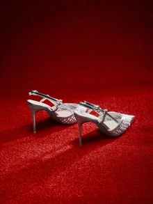 Etoivie Fashionable Hollow Woven Stiletto Heels Sandals, Metallic Pointed Toe Strap High Heels, Elegant Party Shoes For Women - Silver - View 4