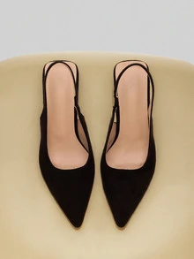 NobleVue 女士黑色尖头高跟鞋 时尚尖头正式高跟鞋 时尚踝带高跟鞋 - 黑色 - 查看 4