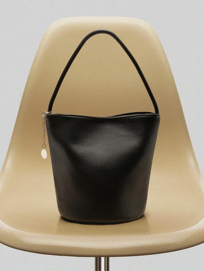 NobleVue 软皮蔬菜桶篮包，2025夏季新款手提包，小众单肩包，通勤腋下包，日系街头风女包