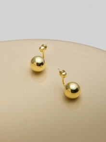 NobleVue 1套球形簡約高端耳環新款 - 金色 - 查看 2