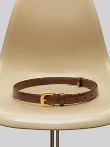 NobleVue 1 条女士优质 PU 休闲时尚百搭腰带，适合日常休闲、商务、餐饮、约会、搭配牛仔裤、休闲裤秋季、秋季、万圣节 - 棕色 - 查看 1