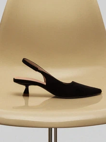 NobleVue 女士黑色尖头高跟鞋 时尚尖头正式高跟鞋 时尚踝带高跟鞋 - 黑色 - 查看 3