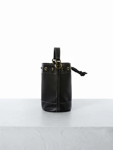 CHICVUE 女士时尚百搭复古斜跨迷你水桶手提包 - 黑色 - 查看 3