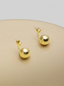 NobleVue 1套球形簡約高端耳環新款 - 金色 - 查看 3