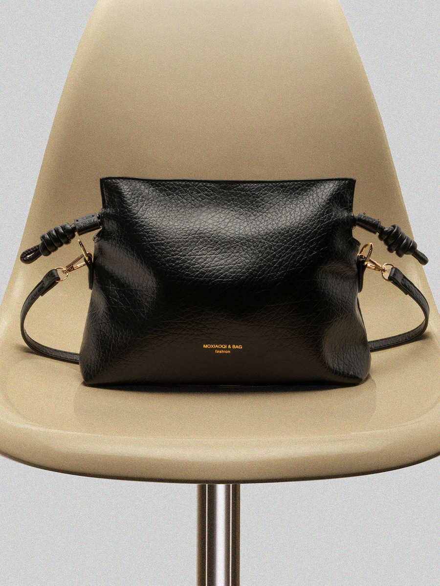 NobleVue Fashionable Drawstring Shoulder Bag, Crossbody Bag, Lucky Bag - Black - View 1