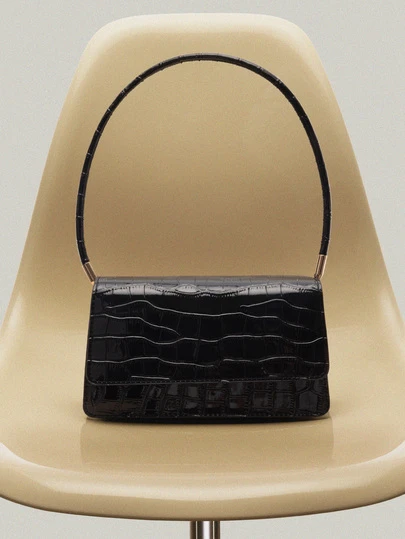 NobleVue Retro Colorblock Leopard Print Elegant Shoulder/Underarm Bag, Women's Leopard Print Handbag, Leopard Print Makes A Comeback