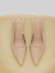 NobleVue 女士黑色细高跟鞋 时尚尖头正式高跟鞋 时尚踝带高跟鞋 - 杏色 - 查看 3