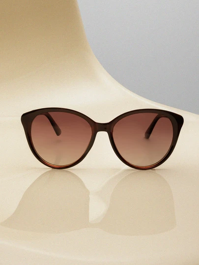 NobleVue LINFEMAND 猫眼装饰时尚眼镜，时尚品牌设计，适合女性，适合驾驶、海滩派对、旅行、度假、礼物，优雅的夏季海滩度假装扮，户外、旅行太阳镜，镜腿装饰，优雅风格，超大圆形镜框