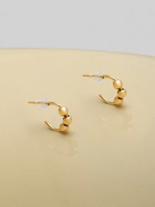 NobleVue 6 Pairs Geometric Creative Fashion Minimalist Everyday Delicate Small Earrings For Women, Suitable For Daily Wear - Yellow Gold - View 2