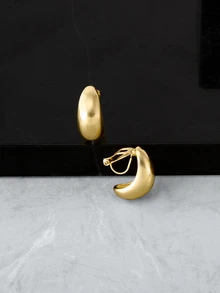 CHICVUE 2 件套简约泪珠夹式耳环，时尚几何耳夹，适合无耳洞人士 - clip - 查看 4