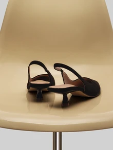 NobleVue 女士黑色尖头高跟鞋 时尚尖头正式高跟鞋 时尚踝带高跟鞋 - 黑色 - 查看 5